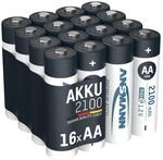 Ansmann Akku Aa 2100mah Mignon Nimh 1,2v &ndash; 1000x Wiederaufladbar (16 St&uuml;ck)