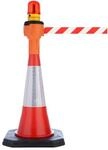 Leitkegelaufsatz Orange, Gurt Gelb/schwarz Diagonal Gestreift, 9 M