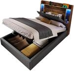 Polsterbett 90 X 200 Cm, Usb, Type-c, Led Und Stauraum Mit Klappfach, Ohne...