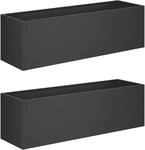 Garten-pflanzgef&auml;&szlig; 2 Stk. Schwarz 100 X 30 X 30 Cm Vidaxl