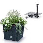 Blumentopf 40,8cm Mit Einsatz & Bew&auml;sserungssystem Pflanztopf Blumen Anthrazit