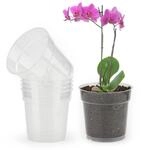 6x Orchideent&ouml;pfe 11.5cm Transparent Mit Drainageloch F&uuml;r Sukkulenten & Kakteen