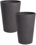 Set Mit 2 Blument&ouml;pfen Meum 35 Cm Schwarz