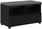Flurbank Schwarz Eichen-optik 80 X 38 X 46 Cm Vidaxl