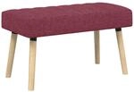 Kanalgepolsterte Bank Weinrot 80 X 40 X 46 Cm Stoff Vidaxl