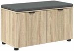 Flurbank Mit Kissen Mit Regal Sonoma-eiche 80 X 38 X 46 Cm Vidaxl