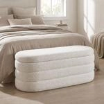 Relaxdays Sitzbank, Stauraum, Teddystoff, Gepolstert, Flur, Schlafzimmer, Hxbxt: 42 X