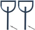 Baumarktplus - 2 X Fahrradanlehnb&uuml;gel 118 X 56 Cm Stahl &Oslash; 60 Mm Zum Einbetonieren