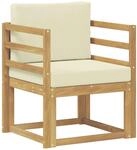 Outdoor-sofa Polyester Wei&szlig; Und Creme Vidaxl