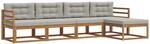 Vidaxl Outdoor Sofa Set 5 Pcs Natural And Light Grey