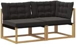 Vidaxl Sectional Sofa Units 2-seater Solid Acacia Wood
