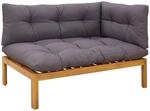Vidaxl Corner Sofa Unit Natural And Dark Grey Acacia Wood