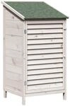 Vidaxl Garden Shed With Roof White 59 X 56 X 113.5 Cm Solid Fir Wood