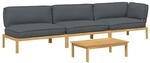 Sofa Set 4 Stk. Anthrazit Massivholz Akazie Vidaxl