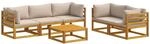 Sofa-set 6 Stk. Natur Massivholz Akazie Vidaxl