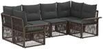 Gartensofa-set 6 Stk. 6-sitzanzahl Grau Poly-rattan Vidaxl