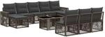 Gartensofa-set 11 Stk. Grau Und Dunkelgrau Poly-rattan Vidaxl