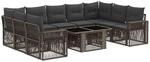 Gartensofa-set 10 Stk. Grau Und Dunkelgrau Poly-rattan Vidaxl