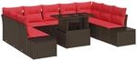 Gartensofa-set 10 Stk. Braun Poly-rattan Vidaxl