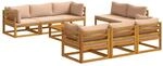 9-teiliges Garten-lounge-set, Modular Natur Massivholz Akazie Vidaxl