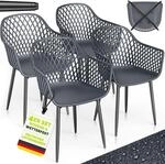 Tillvex&reg; Gartenstuhl 4er Set Wetterfest Mit Armlehne Anthrazit Outdoor St&uuml;hle Bis