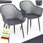 Tillvex&reg; Gartenstuhl 2er Set Wetterfest Mit Armlehne Anthrazit Outdoor St&uuml;hle Bis