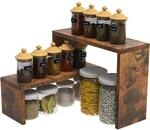 Vedecasa 2-stufiges Stapelbares Rustikales Ecke Gew&uuml;rzregal Shelf