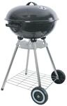 Emaille-kugelgrill Schwarz Grillen &Oslash;45cm H82cm Mit Rollen Und 2 Ablagen Wagen