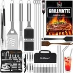 30-teiliges Grillbesteck Set Edelstahl Mit Grillmatte Und Tasche