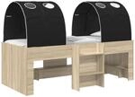 Hochbett F&uuml;r Kinder Mit Tunnel 3 Stk. Sonoma Eiche Und Schwarz Vidaxl