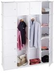 Relaxdays - Kleiderschrank Stecksystem Mit 2 Kleiderstangen, Garderobe Mit 14