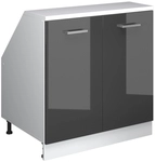 Dachschr&auml;genschrank Rion, Anthrazit Hochglanz, 80 X 81.6 Cm Mit 2 T&uuml;ren,