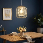 Led Pendelleuchte H&auml;ngelampe Esszimmerlampe Wohnzimmer Glas Metall Beige H 150cm