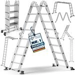 Masko&reg; Mehrzweckleiter Aluminium 6 In 1 - 4 X 4 Sprossen, Silber