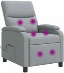Massage Relaxsessel Hellgrau Stoff Vidaxl