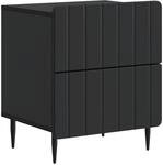 Vidaxl Bedside Cabinet Black 43 X 34.5 X 49.5 Cm Engineered Wood