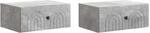 Vidaxl Wall-mounted Bedside Cabinet 2 Pcs Concrete Grey