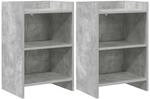Nachttische 2 Stk. Betongrau 40 X 30 X 60 Cm Holzwerkstoff Vidaxl