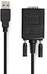 Nedis - Rs232 Konverter Usb A Stecker Rs232 Vernickelt 090 M Rund Pvc Schwarz Gehause