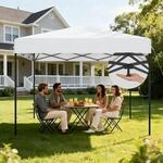 Faltpavillon 3x3m Wei&szlig; Wasserdicht Uv-schutz Stahlrahmen H&ouml;he Verstellbar