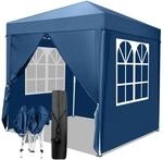 Faltpavillon 2x2m Blau Mit 4 Seitenteilen, Wasserdicht, Uv-schutz 50+
