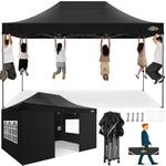 Faltpavillon 3x4,5m Wasserdicht, Stabil, Uv-schutz, Mit 4 Seitenteilen, Schwarz