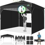 Faltpavillon 3x3m Wasserdicht, Stabil, Winterfest Mit 3 Seitenteilen