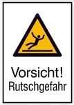 Warnschild Aluminium B262xh371 Mm, Vorsicht Rutschgefahr