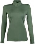 S, Bordeaux: Damen Basic Hochgeschlossenes Thermo-reitshirt