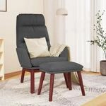 Relaxsessel Mit Hocker Dunkelgrau Stoff Vidaxl