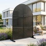 Trennwand Nodepp Rundbogenform 180x90 Cm Stahl Schwarz [casa.pro]