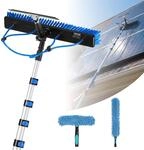 Vevor 2-in-1 Teleskop Waschb&uuml;rste F&uuml;r Solarpanel, Photovoltaik Reinigungsset Mit