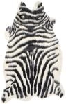 Kunstfell Teppich Schwarz Und Wei&szlig; Webpelz Stoff Zebra Fellform Pelzimitat 60...