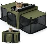 Faltbare Transportbox F&uuml;r Katzen & Kleine Hunde Mit Seitenerweiterung